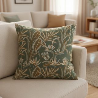 Decoration fabric jacquard Moranto allover kaki