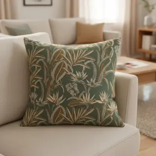 Decoration fabric jacquard Moranto allover kaki