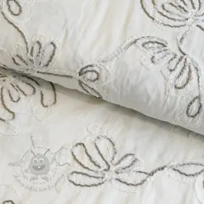 Cotton fabric EMBROIDERY Loom En Light off white