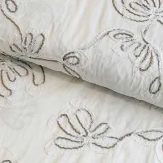 Cotton fabric EMBROIDERY Loom En Light off white
