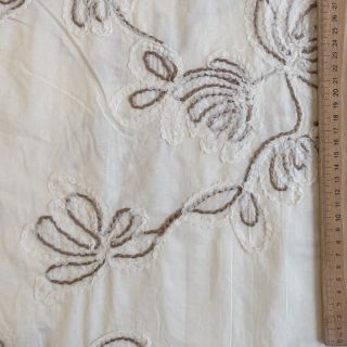 Cotton fabric EMBROIDERY Loom En Light off white