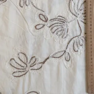 Cotton fabric EMBROIDERY Loom En Light off white