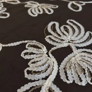 Cotton fabric EMBROIDERY Loom En Light brown