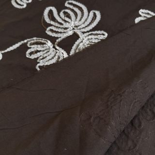 Cotton fabric EMBROIDERY Loom En Light brown