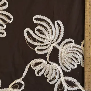 Cotton fabric EMBROIDERY Loom En Light brown