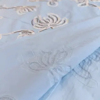 Cotton fabric EMBROIDERY Loom En Light baby blue
