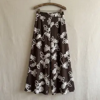 Cotton fabric EMBROIDERY Loom En Light brown