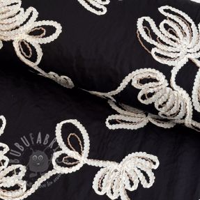 Cotton fabric EMBROIDERY Loom En Light black