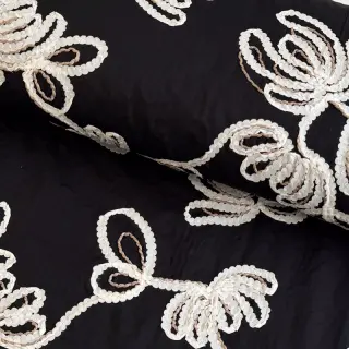 Cotton fabric EMBROIDERY Loom En Light black