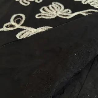 Cotton fabric EMBROIDERY Loom En Light black