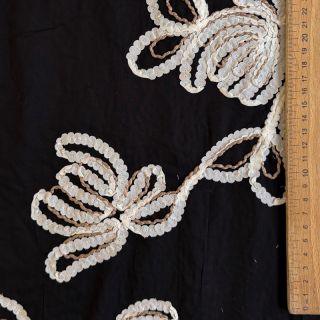 Cotton fabric EMBROIDERY Loom En Light black