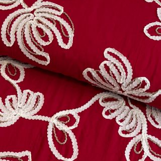 Cotton fabric EMBROIDERY Loom En Light red