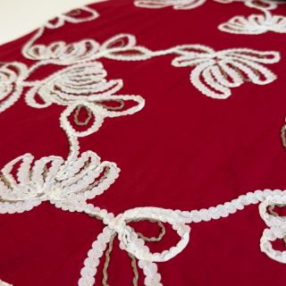 Cotton fabric EMBROIDERY Loom En Light red