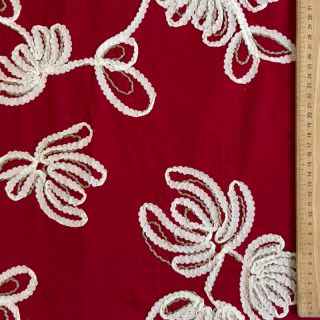 Cotton fabric EMBROIDERY Loom En Light red