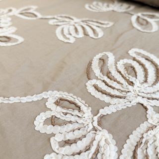Cotton fabric EMBROIDERY Loom En Light natural