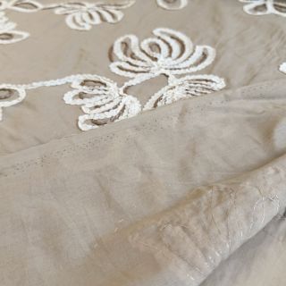 Cotton fabric EMBROIDERY Loom En Light natural