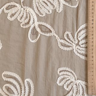 Cotton fabric EMBROIDERY Loom En Light natural