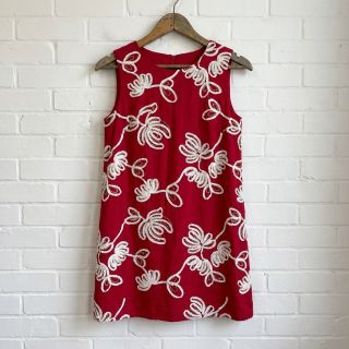 Cotton fabric EMBROIDERY Loom En Light red