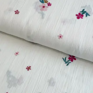 Double gauze/muslin EMBROIDERY Flowers MIA camel