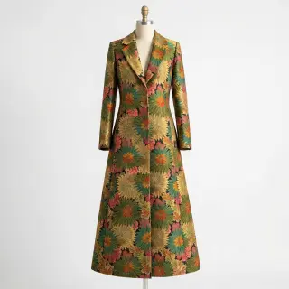 Decoration fabric jacquard Matcha allover kaki