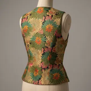 Decoration fabric jacquard Matcha allover kaki