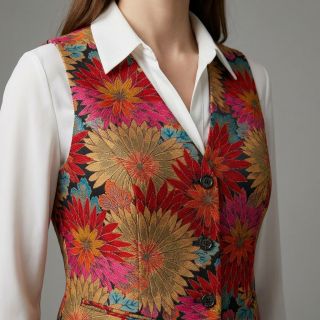 Decoration fabric jacquard Matcha allover rouge