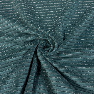 Cosy VELVET LUREX Stripe forest green