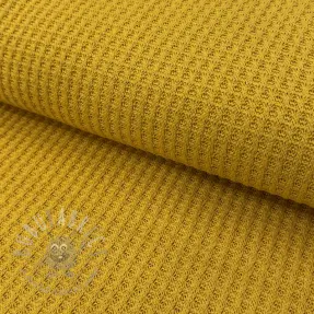 Knit fabrics WAFFLE BIG KNIT ochre