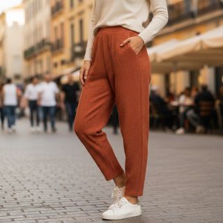 Knit fabrics WAFFLE BIG KNIT rust