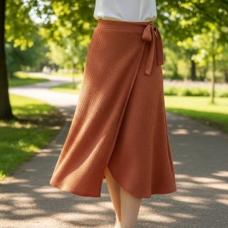 Knit fabrics WAFFLE BIG KNIT rust