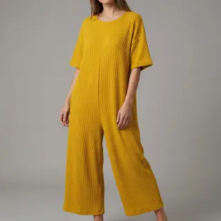 Knit fabrics WAFFLE BIG KNIT ochre