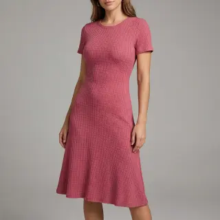 Knit fabrics WAFFLE BIG KNIT dark salmon