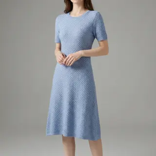 Knitted Angora honey blue