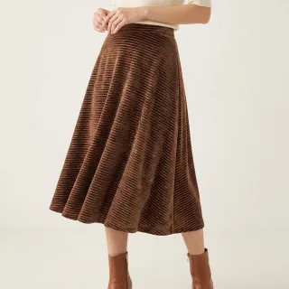 Cosy VELVET LUREX Stripe dark brown