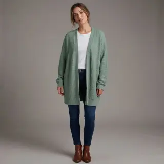 Knitted Angora honey ocean green