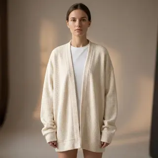 Knitted Angora honey off white