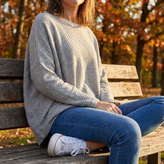 Knitted Angora honey light grey