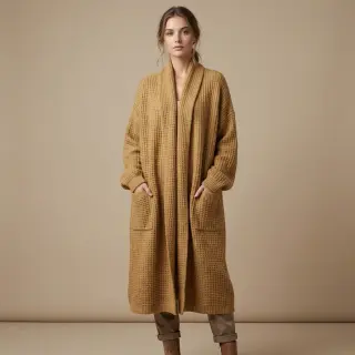 Knitted Angora honey beige
