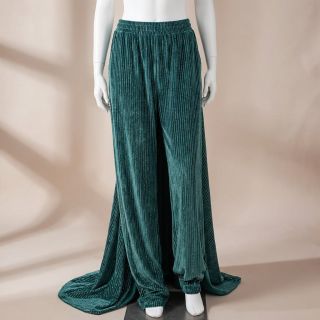 Cosy VELVET LUREX Stripe forest green