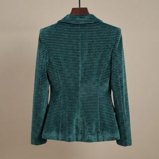 Cosy VELVET LUREX Stripe forest green