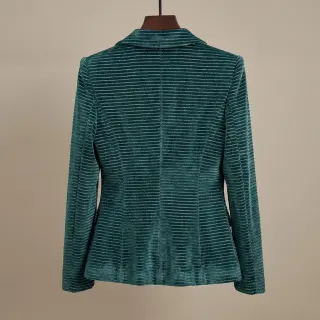 Cosy VELVET LUREX Stripe forest green