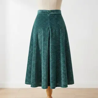 Cosy VELVET LUREX Stripe forest green