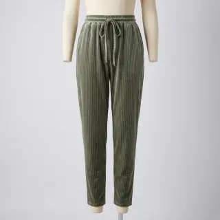 Cosy VELVET LUREX Stripe camo green