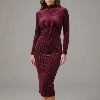 Cosy VELVET LUREX Stripe bordeaux