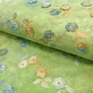 Cotton fabric TIE DYE EMBROIDERY Poppy design V