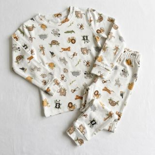 Jersey Animals white digital print ORGANIC