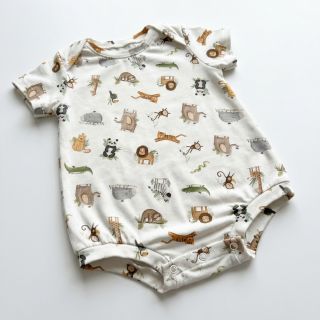 Jersey Animals white digital print ORGANIC