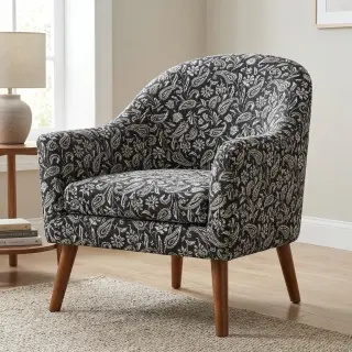 Decoration fabric jacquard Mumbai allover noir
