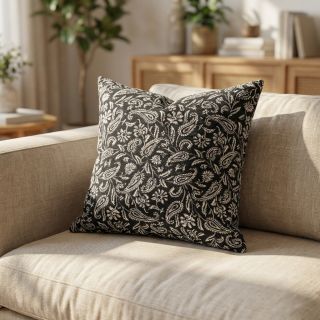 Decoration fabric jacquard Mumbai allover noir