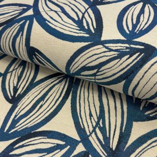 Decoration fabric jacquard Folia bleu